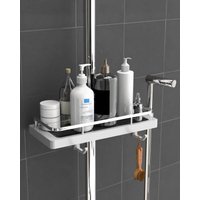 LaBlanc - Duschablage ohne Bohren Seifenhalter Duschstütze zur Aufbewahrung und Organisation des Badezimmers mit 2 Haken und einer Duschhalterung von LABLANC