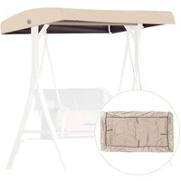 Ersatzdach für Schaukel, 191x120x23cm Ersatzbezug 3-Sitzer, Gartenschaukeldach, wasserdichte Überdachung für Schaukelgärten und Terrassen, Beige von LABLANC