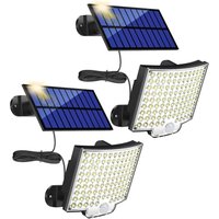 LaBlanc – Solar-Außenlampe 106 LED – mit Bewegungsmelder – wasserdicht IP65 – Abstrahlwinkel 120° – Solar-Garten-Wandleuchte – 2 Stück von LABLANC