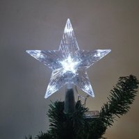 LaBlanc - Weihnachtsbaumschmuck - Christbaumspitze mit 10 LEDs mit Netzstecker - 16 x 16 cm - Leuchtendes Pentagramm - Weihnachtsbaumstern (Weißes von LABLANC