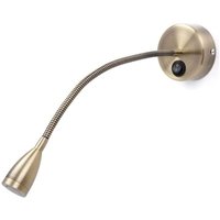 1 Stück Bronze-Wand-Leselampe 3 w 3000 k, flexibel verstellbare Hals-Wandlampe, Aluminium-Schreibtischlampe, Nachttischlampe mit Schalter, von LABLANC