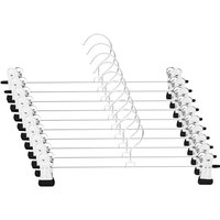 10 Stück 30cm Clip-Kleiderbügel, Hosenbügel aus Metall mit Zwei Anti-Rutsch-Clips, 360° drehbarer Haken-Hosenbügel, platzsparende Damen-Rockbügel von LABLANC