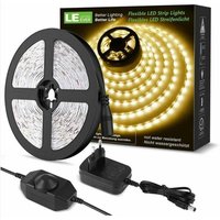 Lablanc - 10M dimmbarer LED-Streifen, warmweißer LED-Streifen 3000K 600 LEDs smd 2835, 12V selbstklebender LED-Streifen mit Dimmer, Anschlüssen + von LABLANC