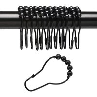 Lablanc - 12 Stück Duschringe aus Edelstahl, Duschvorhanghaken mit Gleitsystem, robuste Duschvorhanghaken (schwarz) von LABLANC