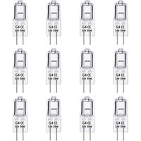 12er-Pack G4-Halogenlampen 12 v 20 w, dimmbar, Warmweiß 2700 k, 280 lm, Niederspannungs-G4-Halogenlampe, klare Kapsel, für Kronleuchter, Schränke, von LABLANC