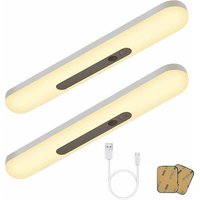 2 Stück 30 cm Sensor-Schrankleuchten, kabellose 59-LED-Unterschrankbeleuchtung mit integriertem Akku, selbstklebendes magnetisches Nachtlicht von LABLANC