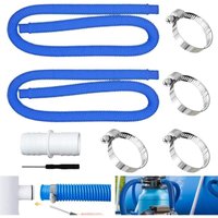 Lablanc - 2 Stück 32 mm Schwimmbadschlauch, Pool-Vakuumschlauch mit 4 Metallklemmen, geeignet für eine Vielzahl von Pumpen von LABLANC