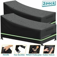 2 Stück Garten-Liegestuhl-Abdeckung, windbeständig, UV-beständig, 420D Oxford-Stoffbezug mit Lüftungsgittern und reflektierendem Streifen für von LABLANC