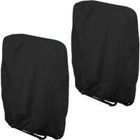 2 x Schutzhüllen für Gartenklappstühle 71x34x110cm aus 210D Oxford-Gewebe Schwarz, wasserdicht, winddicht, UV-beständig, für Gartenliegen, von LABLANC