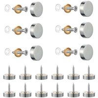 Lablanc - 20 Stück Schrauben aus gebürstetem Edelstahl mit dekorativen Kappen für Spiegel, Tische, Teller, Schränke, Glasscheiben – Silber 14 mm von LABLANC