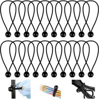 Lablanc - 20 Stück Spanngurte, 150 mm flexible Spanngurte, Spanngurte mit Kugeln, langlebige Spanngurte, für Banner, Planen, Camping, Zelte (schwarz) von LABLANC