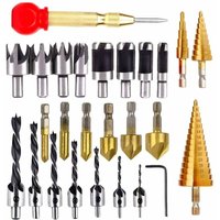 Lablanc - 26-teiliges Senkbohrer-Set für Holztüren und Fenster mit 8 Holzschneider-Bits, 7 Dreipunktbohrern, 6 Senkbohrern, 3 Kegelbohrern von LABLANC