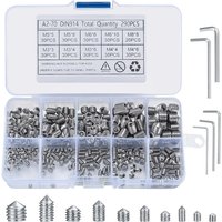 Lablanc - 290 Stück Innensechskantschrauben, M3/M4/M5/M6/M8 Edelstahl-Madenschrauben mit Innengewinde für Türgriffe, mit 5 Stück Inbusschlüssel Lablanc - 290 Stück Innensechskantschrauben, M3/M4/M5/M6/M8 Edelstahl-Madenschrauben mit Innengewinde für Türgriffe, mit 5 Stück Inbusschlüssel von LABLANC
