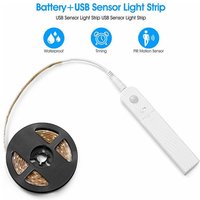 Lablanc - 2M LED-Streifen mit Bewegungssensor, 120 LEDs, dimmbar, batteriebetrieben, LED-Licht, selbstklebender LED-Streifen, Lichtstreifen für von LABLANC
