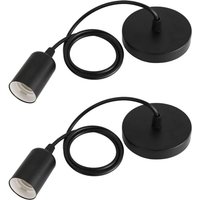 Lablanc - 2er-Pack E27-Pendelleuchte aus Metall, 100 cm verstellbares Kabel, E27-Pendellampenfassung, E27-Pendel-Aufhängezubehör, für Lablanc - 2er-Pack E27-Pendelleuchte aus Metall, 100 cm verstellbares Kabel, E27-Pendellampenfassung, E27-Pendel-Aufhängezubehör, für von LABLANC