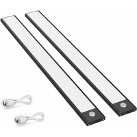 2er-Pack LED-Schrankleuchten mit Bewegungssensor, 150 lm, Küchenleuchten mit wiederaufladbarem Akku, USB-Beleuchtung, automatisch/an/aus - Lablanc von LABLANC