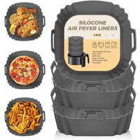 3-teiliges Silikonform-Zubehör für Heißluftfritteusen, wiederverwendbares Silikon-Backpapier für Heißluftfritteusen, ölfreier Airfryer-Korb, passend von LABLANC