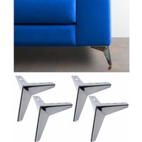 4 Möbel- und Sofafüße Modell Jazz, 4er-Set Metallfüße – Füße im eleganten Design für Sessel und Kleiderschränke – Farbe Chrom – Höhe 135 mm von LABLANC