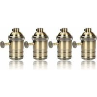 4 Stück Edison Vintage Fassung E27 Lampenadapter mit Schalter Retro Vintage Kronleuchter kabellos Antik Messing - Lablanc von LABLANC