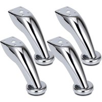 4 Stück Möbelbeine, verchromte Eisenbeine, neigbare Sofabeine, Couchtischbeine, schräge Tischbeine, für Sofas, Stühle, Hocker, Schränke (Silber, 9,5 von LABLANC