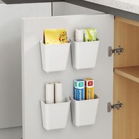 4 Stück selbstklebende Aufbewahrungsboxen zur Wandmontage, Aufbewahrungsbox für Küchenschranktüren, für Kleiderschrank, Badezimmer, Kühlschrank, 4 Stück selbstklebende Aufbewahrungsboxen zur Wandmontage, Aufbewahrungsbox für Küchenschranktüren, für Kleiderschrank, Badezimmer, Kühlschrank, von LABLANC