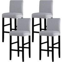 4-teilige elastische Barhusse - Barhocker-Bezug - Barstuhl-Bezug mit Rückenlehne - Für hohe Hocker - Schmutzabweisend - Atmungsaktiv - Abnehmbarer von LABLANC