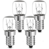 Lablanc - 4x Kühlschrankbirne 15W E14 Warmweiß beständig bis 300°C (2700K, ST22, 22mm, 4er Set T22 Ofenlampen für Backofen, Grill, Sauna, Salzlampe, von LABLANC