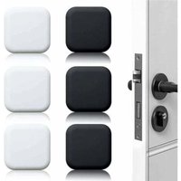 Lablanc - 6 Stück schwarz/weiß selbstklebender Wand-Türstopper, 45 mm x 45 mm, Türblock, selbstklebender Wand-Türstopper, selbstklebender von LABLANC