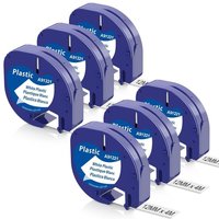 Lablanc - 6 x kompatibles Dymo-Klebeband 12 mm x 4 m für Dymo Letratag von LABLANC