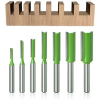 7 Stück gerader Fräser mit 6 mm Schaft, gerader Fräser, für Holz-Wolframkarbid-Holzbearbeitungswerkzeug, gerader Fräser mit Einzel- und Doppelnut, von LABLANC
