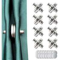 8 Paar Vorhangmagnete, Vorhangknopfmagnete, magnetische Vorhangbänder für Duschvorhänge, Vorhänge (Silber) - Lablanc von LABLANC