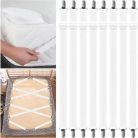 8 Stück Spannbettlakenhalter, Spannbettlakenverschlüsse, (35-130cm) Verstellbare Lakenhalter mit Metallklammern, für Bett oder Ecksofa, Sessel von LABLANC