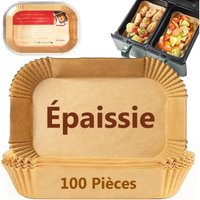 Lablanc - Backpapier für Ninja-Heißluftfritteuse, 100 Stück verdicktes 20 x 14 cm rechteckiges Pergamentpapier für Fritteuse, Zubehörform für Ninja von LABLANC