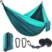 Camping-Hängematte, Outdoor-Hängematte für 2 Personen, 300 kg Tragkraft, 300 x 200 cm, atmungsaktiv, tragbar, ultraleichte Hängematte aus robustem von LABLANC