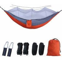 Camping-Hängematte mit Moskitonetz, Outdoor-Hängematte für 2 Personen, ultraleichtes, schnell trocknendes Fallschirm-Nylon, geeignet für von LABLANC