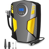 Digitaler Reifenfüller mit 3 Düsenadaptern und digitalem LED-Licht, 12 v schneller Reifenfüller-Luftkompressor für Autoreifen und andere von LABLANC