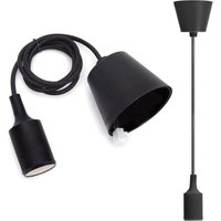 Lablanc - E27 Silikon-Lampenfassung, 100 cm Kabel mit Deckenhalterung, Pendelleuchte für DIY-Zubehör, Schwarz Lablanc - E27 Silikon-Lampenfassung, 100 cm Kabel mit Deckenhalterung, Pendelleuchte für DIY-Zubehör, Schwarz von LABLANC