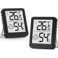 Feuchtigkeitsmesser Innenthermometer 2 Stück Mini lcd Thermometer Hygrometer mit Smiley-Messgerätanzeige für Babyschlafzimmer Seniorenzimmer von LABLANC