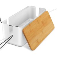 Lablanc - Kabel-Management-Box, Kabel-Aufbewahrungsbox mit Bambus-Abdeckung, Kabel-Concealer-Box zum Organisieren von Computerkabeln, losen Drähten, Lablanc - Kabel-Management-Box, Kabel-Aufbewahrungsbox mit Bambus-Abdeckung, Kabel-Concealer-Box zum Organisieren von Computerkabeln, losen Drähten, von LABLANC