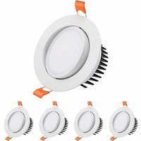LED-Einbaustrahler, [4 Stück] 7 w LED-Einbaustrahler Badezimmer, 6000 k Kaltweiß, LED-Einbaustrahler, extra flach, 40 ° verstellbar, Deckenstrahler, von LABLANC