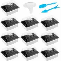 Mini-Gewächshaus für Pflanzen, 10 Stück, 120 Zellen – 12 Etiketten, 2 Setzlingseimer-Werkzeuge – Setzlingsschalen, Gemüseschale 18,514,510,8 cm von LABLANC
