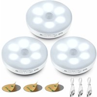 Nachtlicht mit Bewegungssensor, Lampe mit Bewegungssensor im Inneren, wiederaufladbarer USB-Akku, 6 LED-Bewegungssensoren für Schrank, Flur, von LABLANC