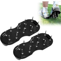 Rasenbelüfter, Rasenschuh-Nagelschuh, Rasen-Vertikutiererschuhe für Rasen, Garten, Nagelschuh-Nivelliergerät mit Sohlen und 25-mm-Spikes (schwarz) von LABLANC