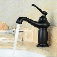 Lablanc - Retro Vinatge europäischen Stil Messing Waschbecken Wasserhahn Mischbatterie – Schwarz von LABLANC