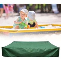 Sandkasten-Abdeckung, 120 x 120 x 20 cm, Sandkasten-Abdeckung für Kinder, klein, quadratisch, grün, wasserdichte Badewannen-Abdeckung mit Kordelzug, von LABLANC