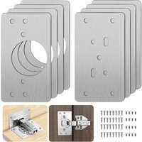 Schrankreparaturhalterungen mit Loch, 8 Stück Reparaturhalterungsplatten, einfache Installation mit 48 Schrauben, Scharnierreparaturset für Holz, Schrankreparaturhalterungen mit Loch, 8 Stück Reparaturhalterungsplatten, einfache Installation mit 48 Schrauben, Scharnierreparaturset für Holz, von LABLANC