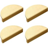 Lablanc - Set mit 4 halbkreisförmigen mondförmigen Schubladengriffen mit Schrauben, goldfarbene halbrunde Schubladengriffe aus Messing für Küche, von LABLANC