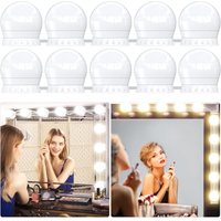 Lablanc - Spiegelleuchte, LED-Beleuchtungsset mit 10 Hollywood-Glühbirnen, perfekt versteckte Kabel, 3 Farben und 10 Intensitäten, USB-Spiegelleuchte Lablanc - Spiegelleuchte, LED-Beleuchtungsset mit 10 Hollywood-Glühbirnen, perfekt versteckte Kabel, 3 Farben und 10 Intensitäten, USB-Spiegelleuchte von LABLANC