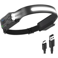 Lablanc - Stirnlampe, Ultrastarke LED-Stirnlampe mit 8 Beleuchtungsmodi, 340° Weitwinkel-Stirnlampe mit Bewegungssensor, IPX4-wasserdichte von LABLANC