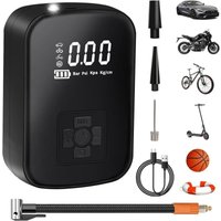 Tragbarer Luftkompressor, 4000 mAh, elektrische Mini-Luftpumpe, 150 psi, elektrische Fahrradpumpe mit digitalem LCD-Display, 4 Modi, von LABLANC